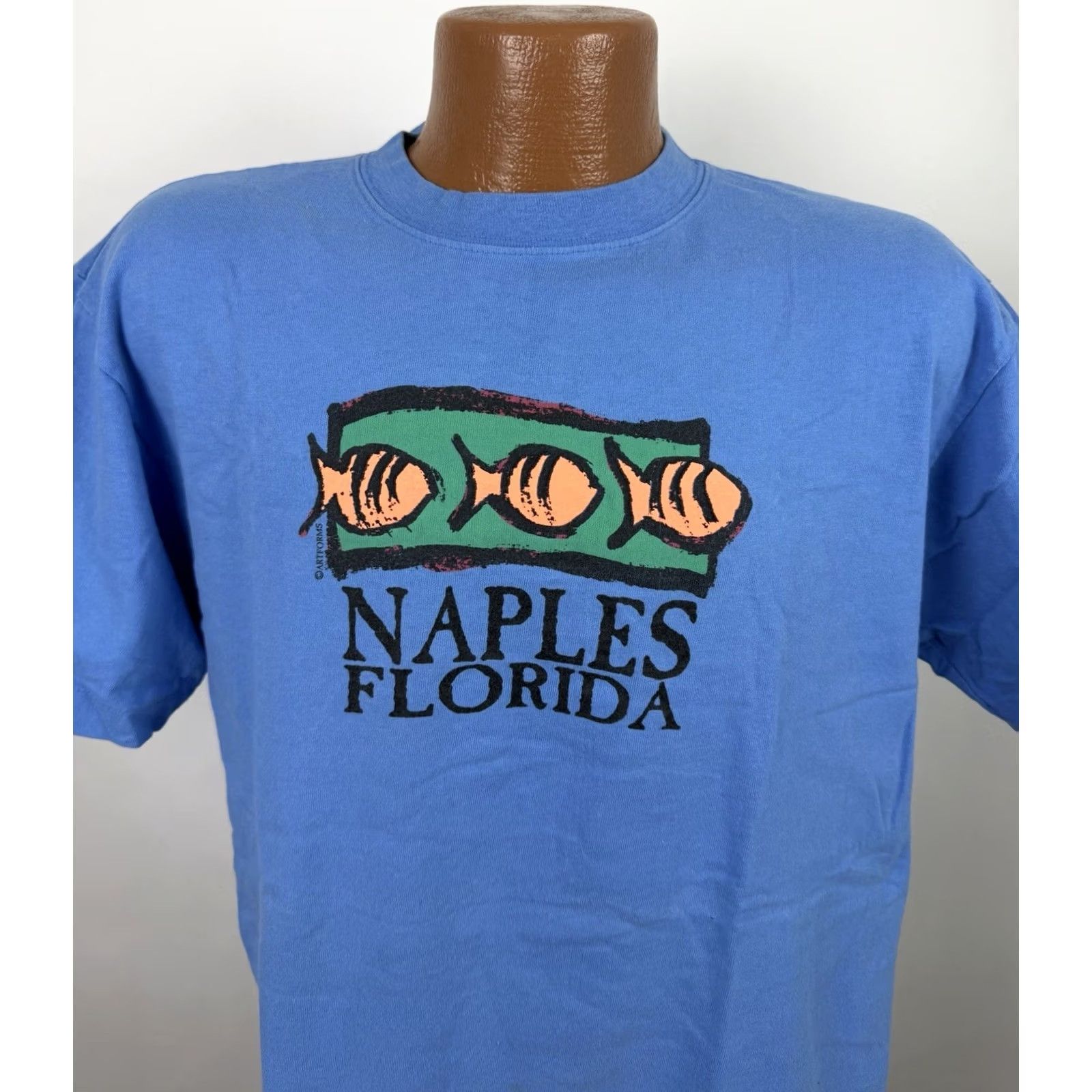 Vintage VINTAGE 90s Beach Shirt Mens Large Naples Florida Tropical Fish Souvenir T-shirt Blue Size US L / EU 52-54 / 3 - 2 Thumbnail