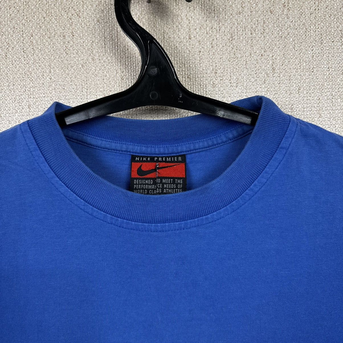 Nike × Vintage Vintage 90s Nike Premier T shirt Blue Centre Logo M Size US M / EU 48-50 / 2 - 13 Thumbnail