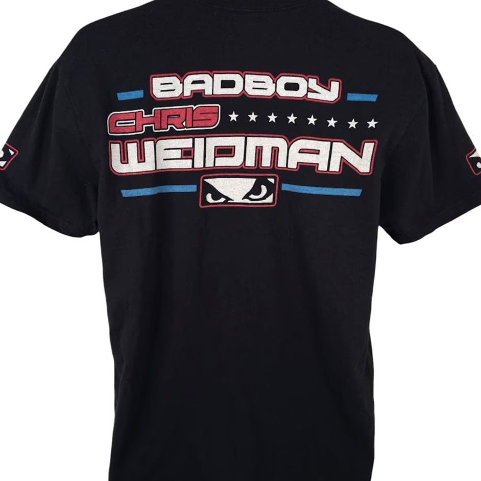 UFC BAD BOY Chris Weidman T Shirt Mens Size Large Black UFC Pro Series MMA Fighter Short Sleeve Crew Neck Cotton Sports Shirts Mens Size US L / EU 52-54 / 3 - 4 Thumbnail