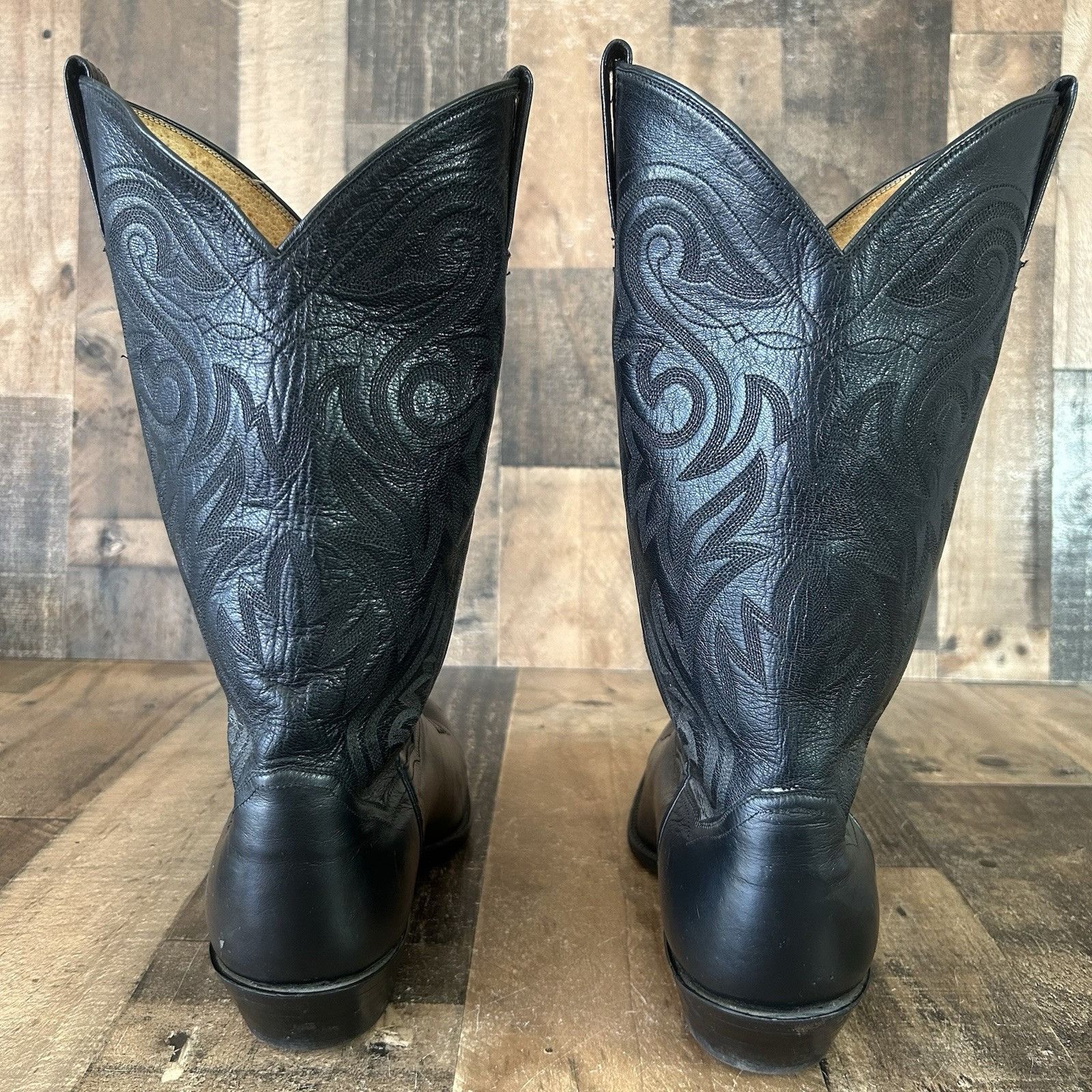 Panhandle Slim Panhandle Slim Vintage Classic Black Cowboy Boots Mens 10 EE Size US 10 / EU 43 - 8 Thumbnail