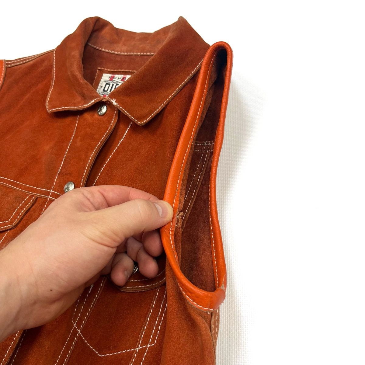 Diesel Vintage DIESEL Leather Vest 90s Suede Cowhide Waistcoat Size S / US 4 / IT 40 - 9 Thumbnail