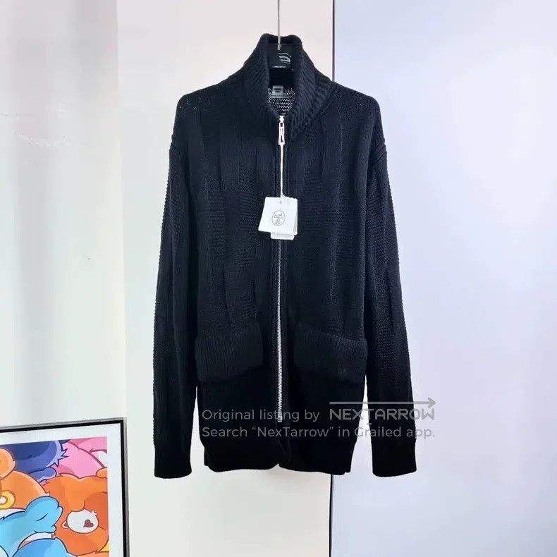 Hermes Hermes Black Wool Zip-Up Jacket Size XXS / US 00 / IT 34 - 1 Thumbnail