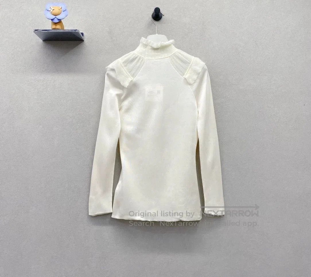 Hermes Hermes Beige Ruffle Knit Top. Size US S / EU 44-46 / 1 - 3 Thumbnail