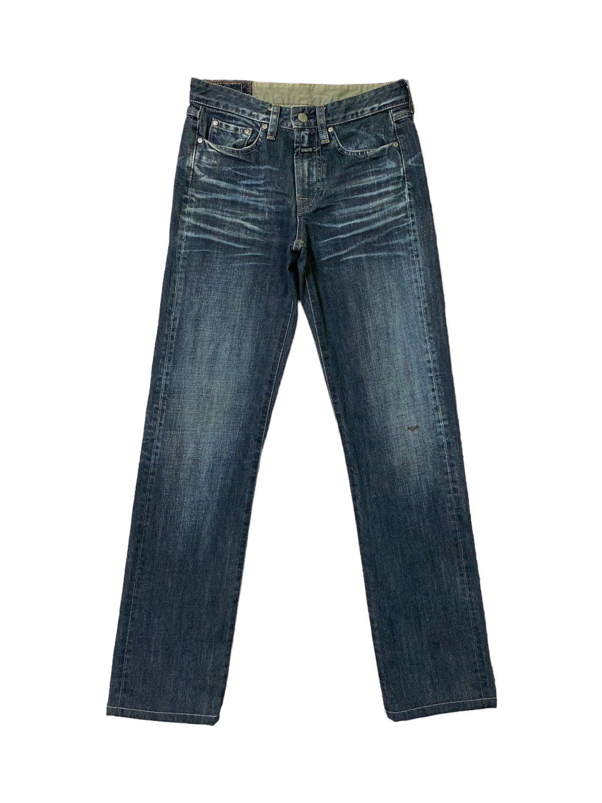 image of Marithe Francois Girbaud x Vintage Mfg Acid Wash Clawmark Denim Jeans in Blue, Men's (Size 26)