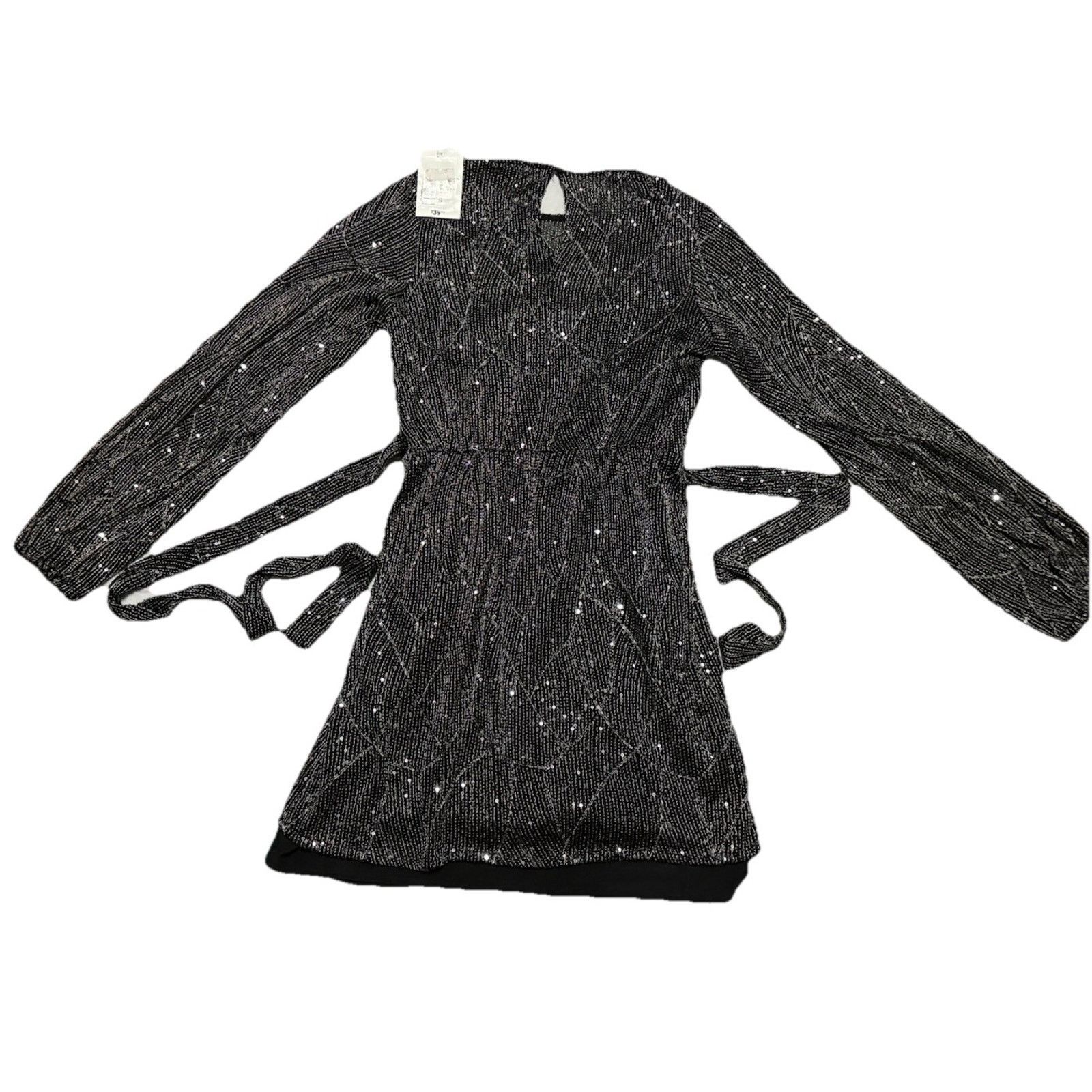 Forever 21 Forever 21 Womens Black Sequin Long Sleeve Mini Dress Size S Size S / US 4 / IT 40 - 4 Thumbnail