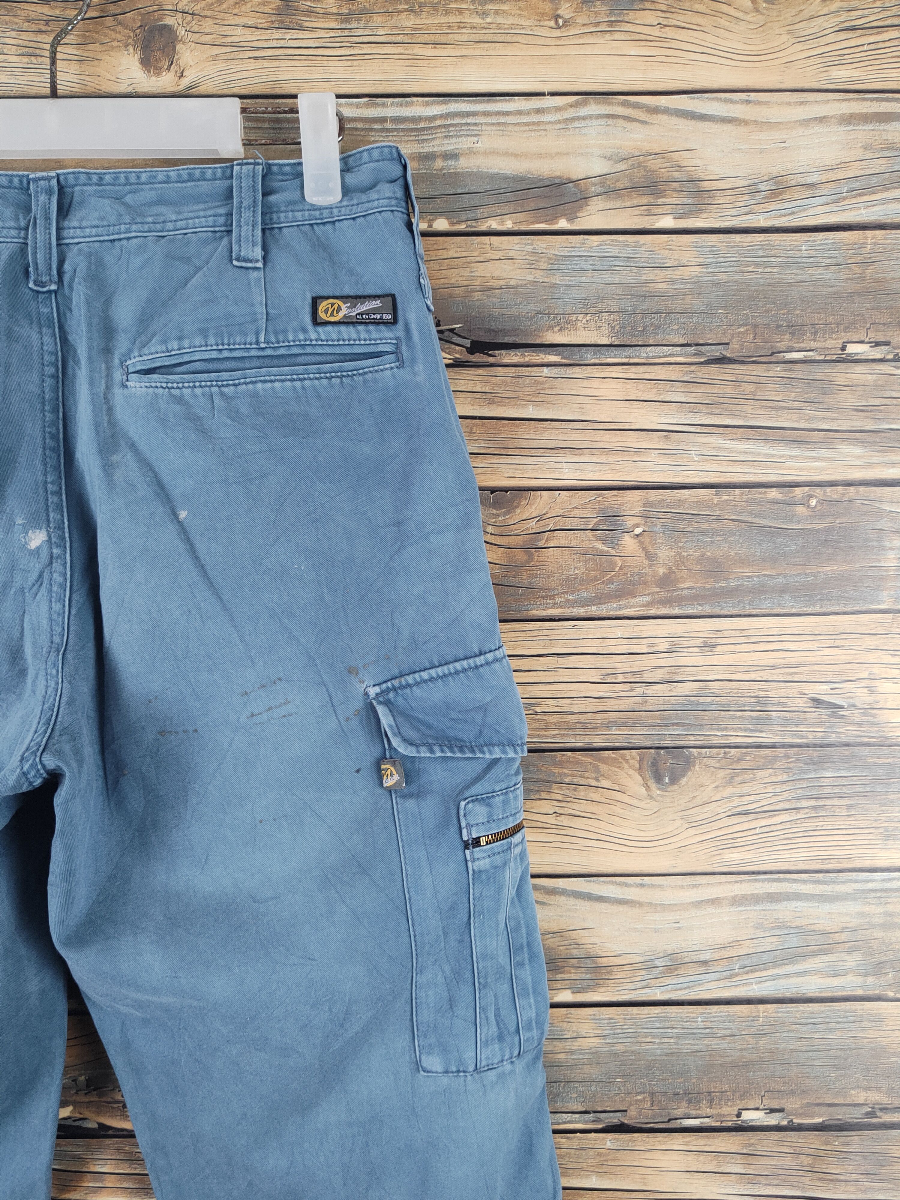 Japanese Brand N evolutions Blue Faded Multipocket Cargo Pants #W2186 Size US 30 / EU 46 - 11 Thumbnail