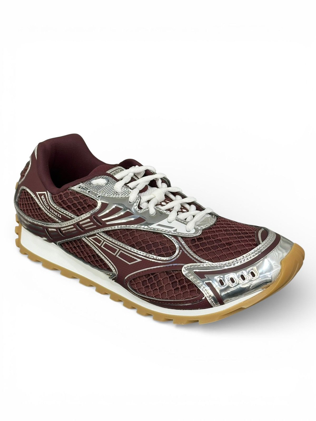 Bottega Veneta Bottega Burgundy Silver Orbits Sneakers Size US 11 / EU 44 - 4 Thumbnail