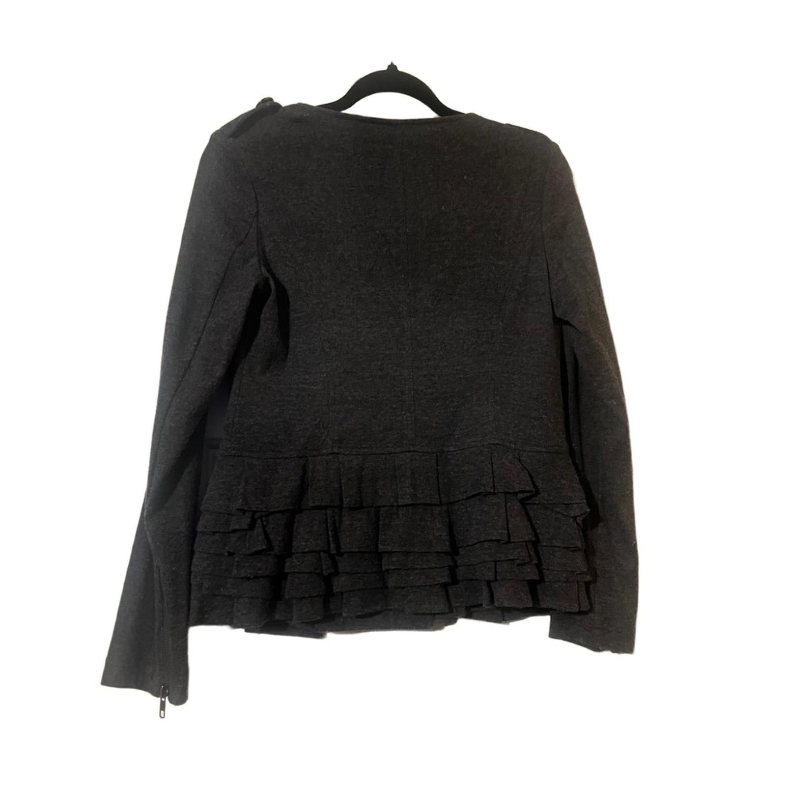 Other Deja Vu Jacket S Gray Military Ruffled Hem Edgy Chic Size S / US 4 / IT 40 - 5 Thumbnail