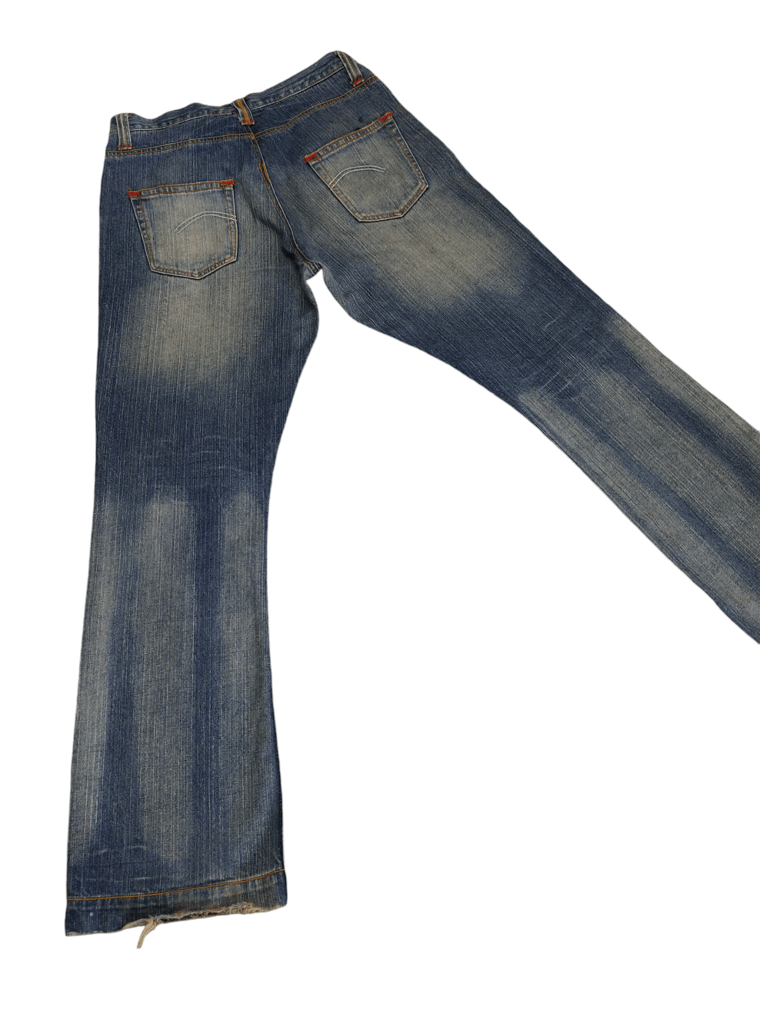 If Six Was Nine Flare Jeans Six Star Clawmark Distress Faded Denim Bootcut Size US 32 / EU 48 - 11 Thumbnail