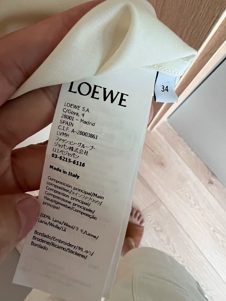 Loewe LOEWE Wool asymmetrical panda embroidered shirt Size XXS / US 00 / IT 34 - 7 Thumbnail