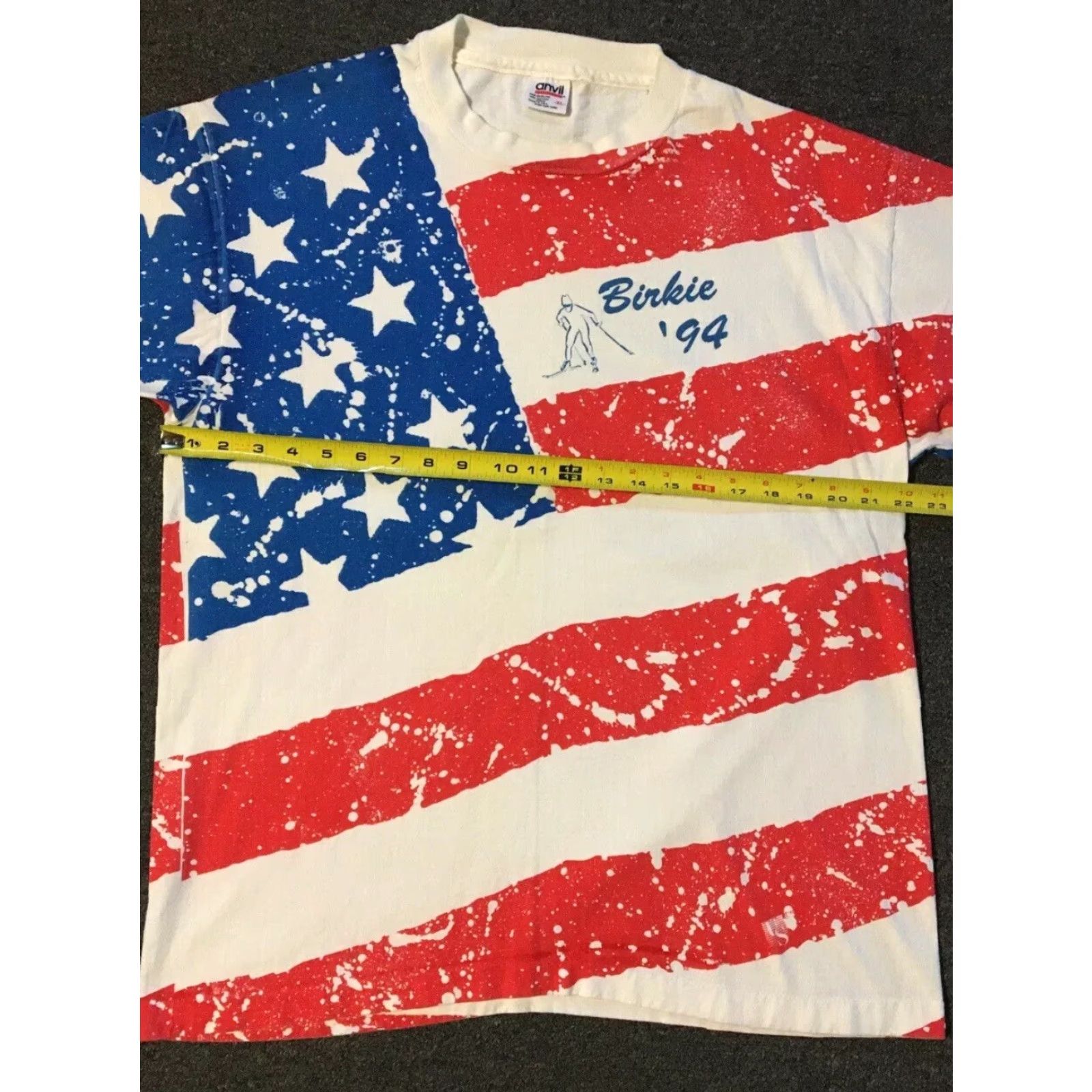 Vintage VINTAGE 90s American Birkebeiner Cross Country Ski Race Flag All Over Print Shirt XL Size US XL / EU 56 / 4 - 6 Thumbnail
