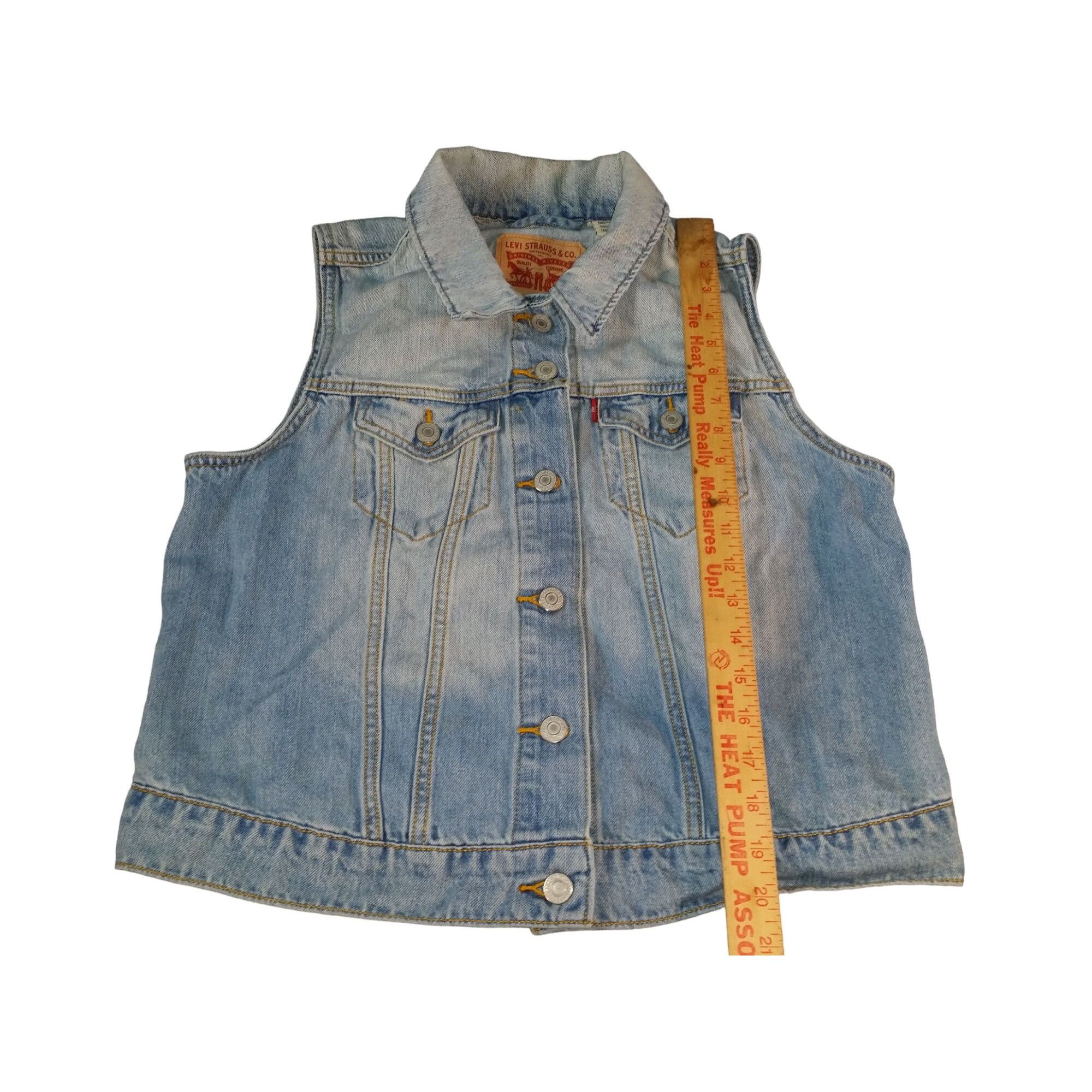Levi's Levi Strauss Jacket Youth Girls Sz XL Sleeveless Denim Blue Size XS / US 0-2 / IT 36-38 - 2 Thumbnail