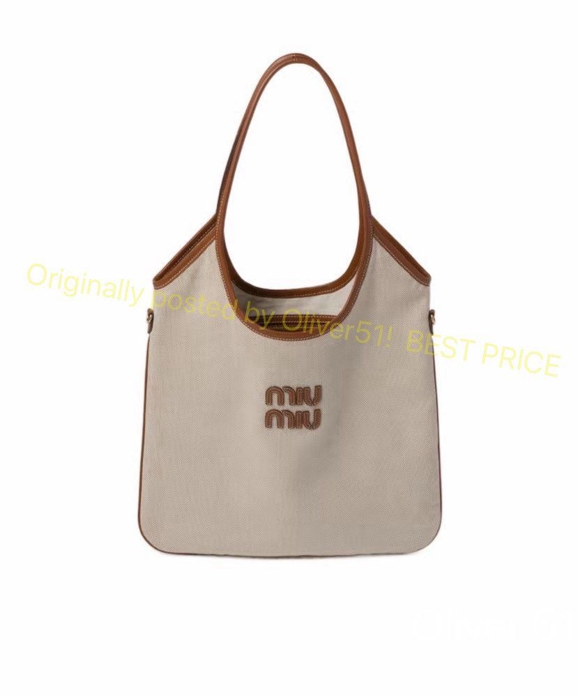 Miu Miu Miu Miu IVY Canvas Tote LLLL22/2609 Size ONE SIZE - 1 Thumbnail