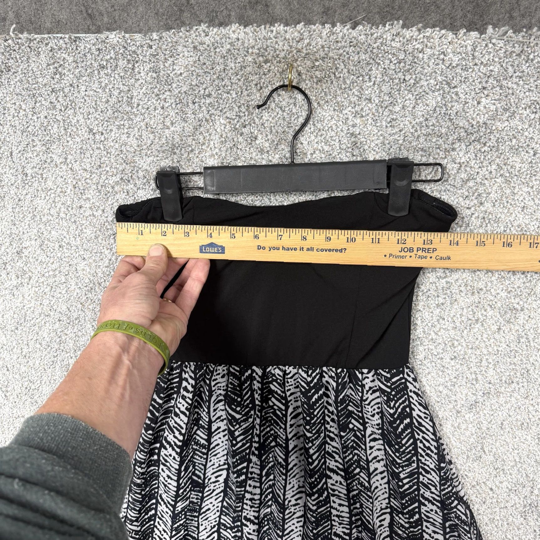 Vintage Wet Seal Sundress M Black White Chevron Strapless Hi-Low Sundress Casual Party Beach Boho Vintage No Womens Menopause Size M / US 6-8 / IT 42-44 - 3 Thumbnail