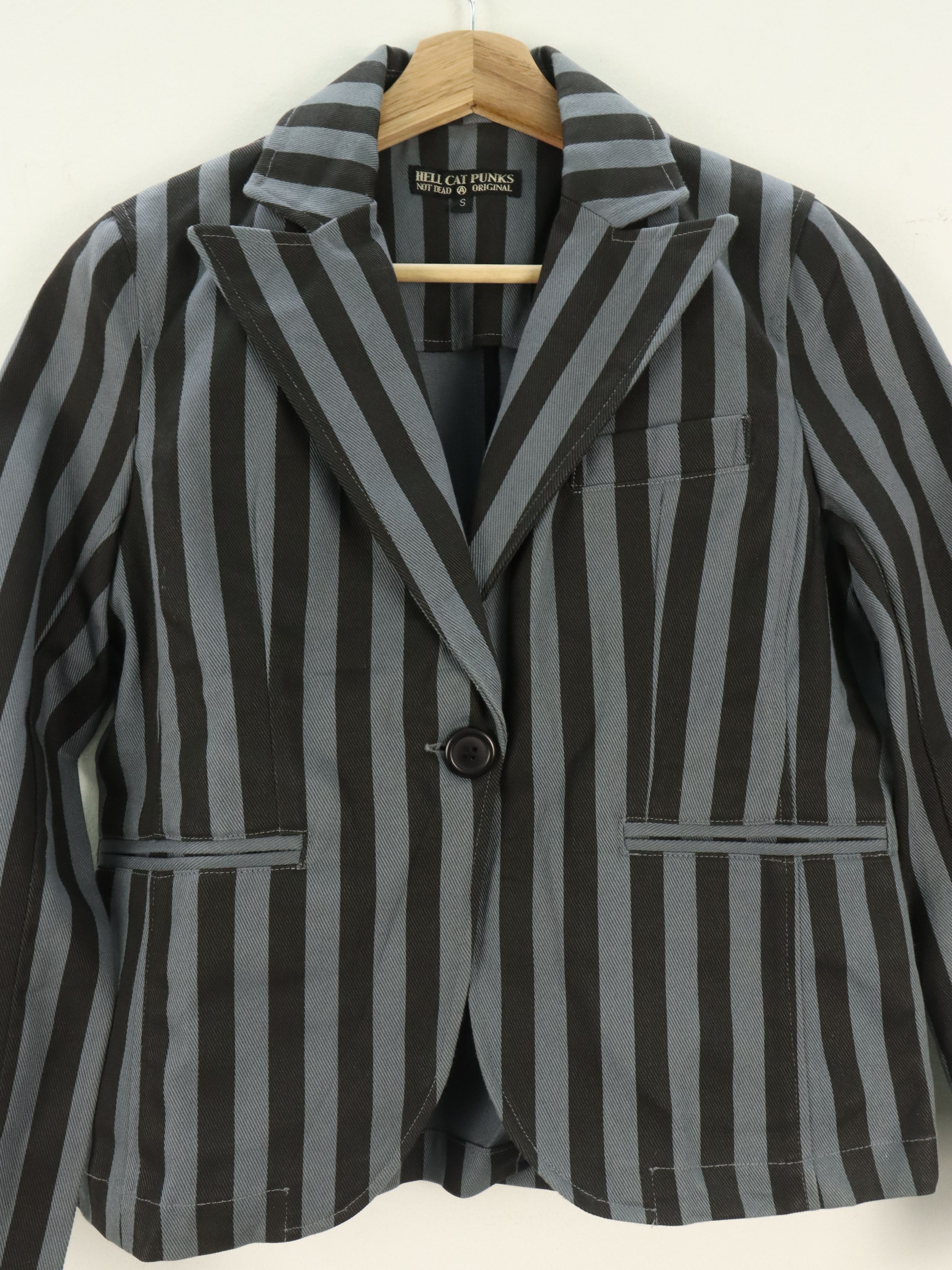 Other Hell Cat Punks Not Dead Original Striped Coat Jacket Size S / US 4 / IT 40 - 5 Thumbnail