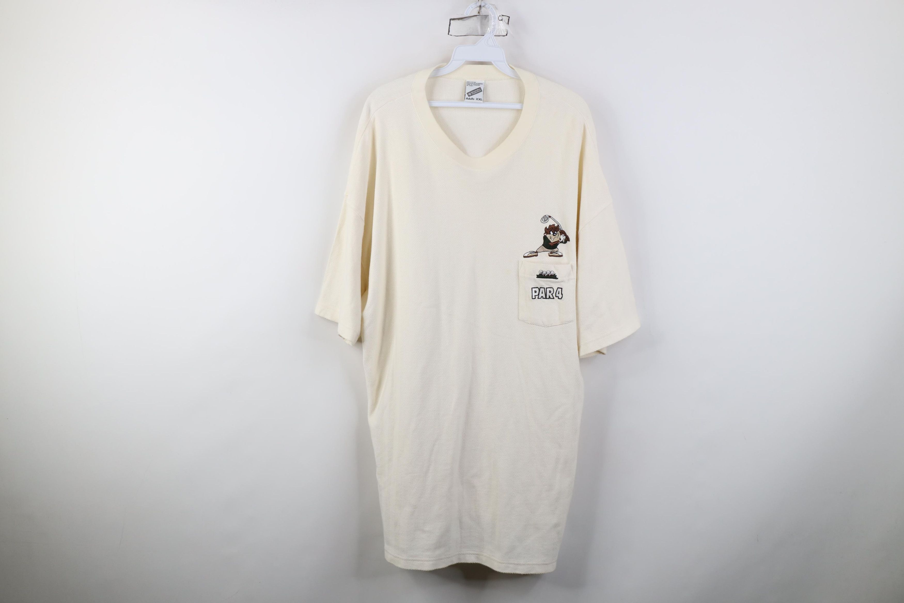 Vintage Vintage 90s Looney Tunes Tazmanian Devil Golf Knit T-Shirt Size US XXL / EU 58 / 5 - 1 Thumbnail