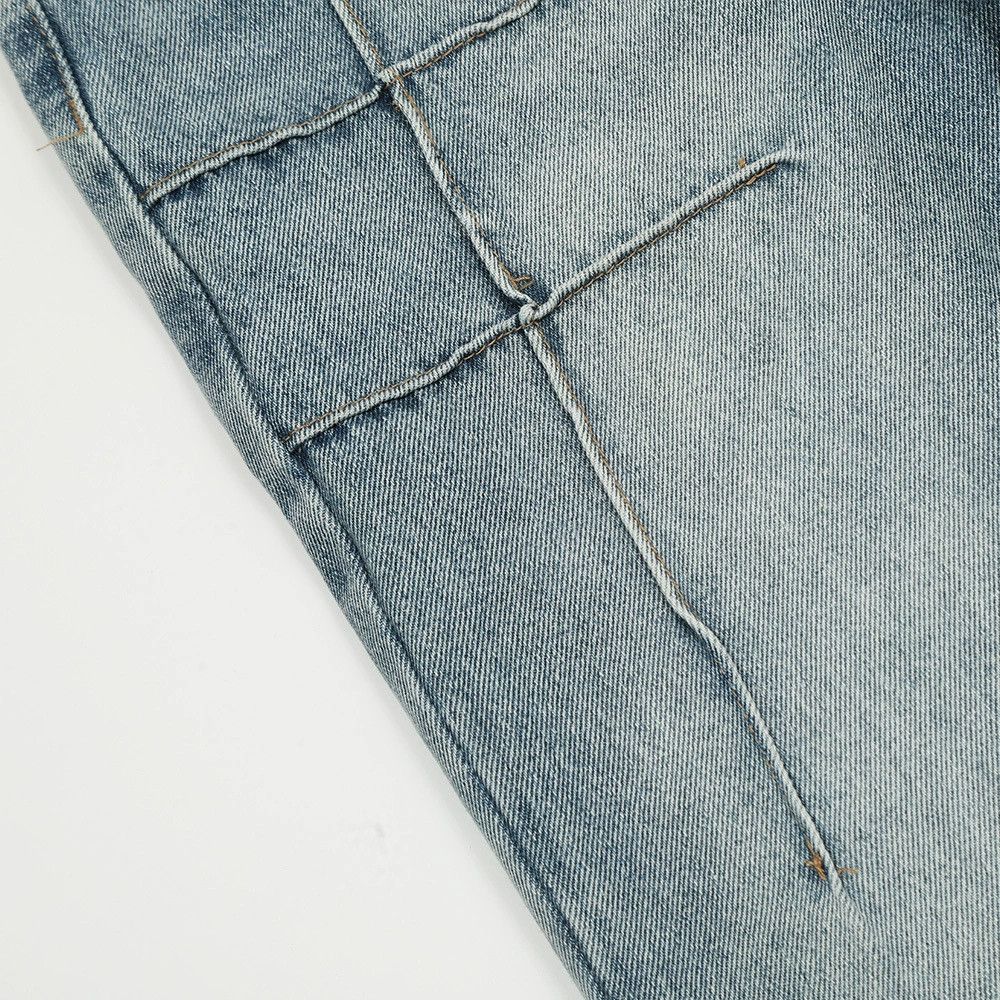 Jean Men's washed punk street loose flared jeans Size US 34 / EU 50 - 5 Thumbnail