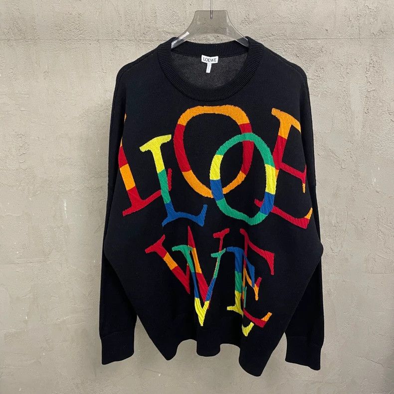 Loewe loewe Colorful large logo round-neck wool knit sweater with Size US XS / EU 42 / 0 - 1 Thumbnail