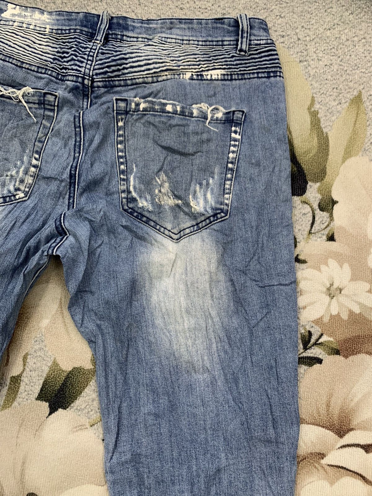 Japanese Brand Distress GOLD Biker Like Denim Pant Size US 33 - 10 Thumbnail