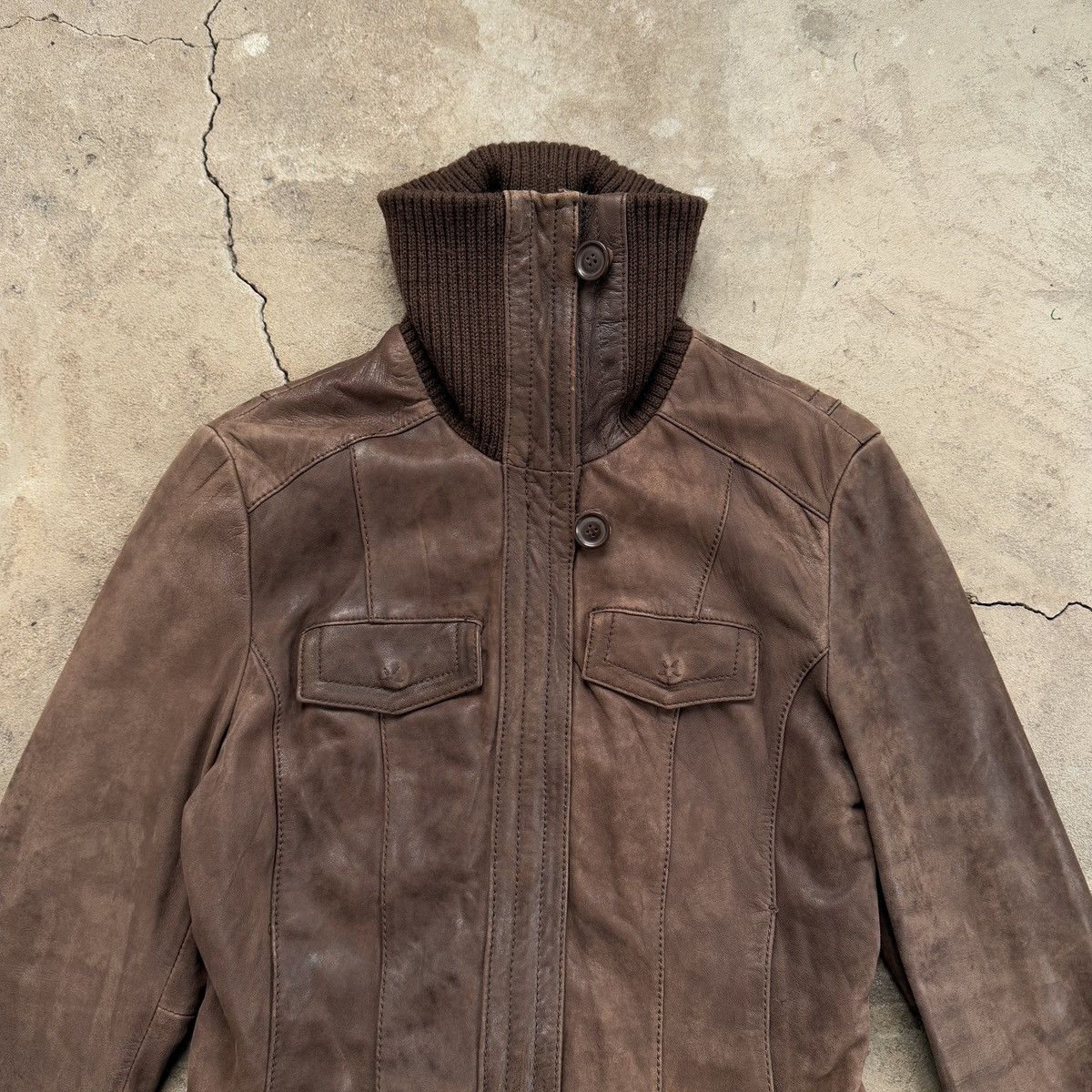 Vintage Vintage Avant Garde Leather BrownJacket Size M / US 6-8 / IT 42-44 - 5 Thumbnail