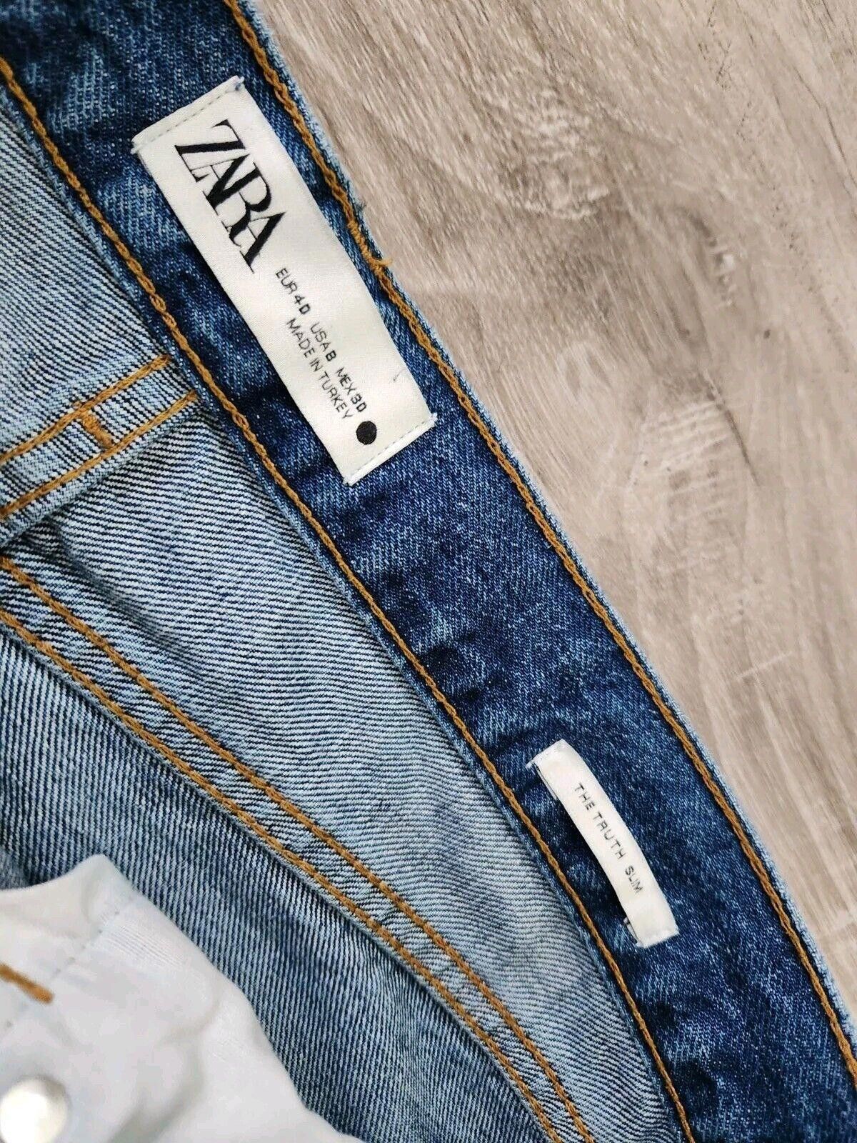 Zara Zara Jeans Slim Straight Raw Hem Size 34 Womens 12 Eur 40 Size 30" / US 8 / IT 44 - 2 Thumbnail