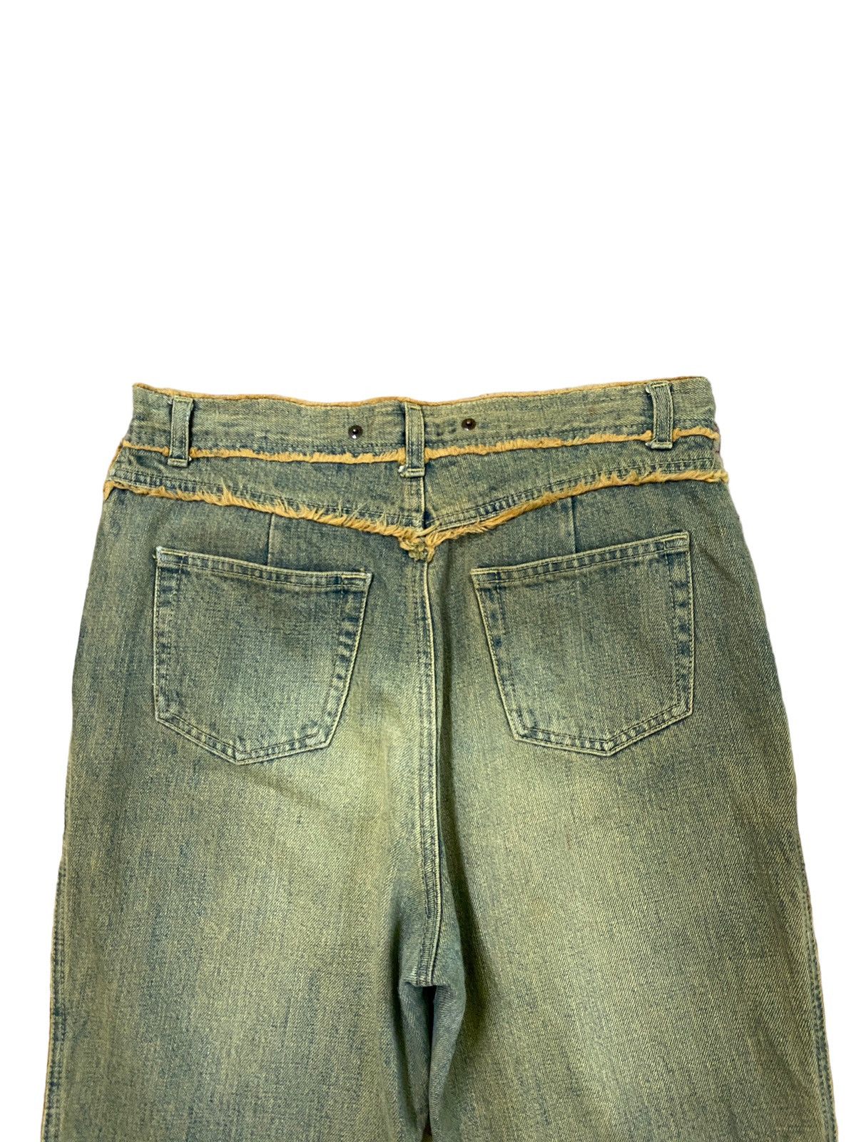 Japanese Brand Flare LIVRE CLAIRE Rare Fur Design Bootcut Denim Size US 29 - 10 Thumbnail
