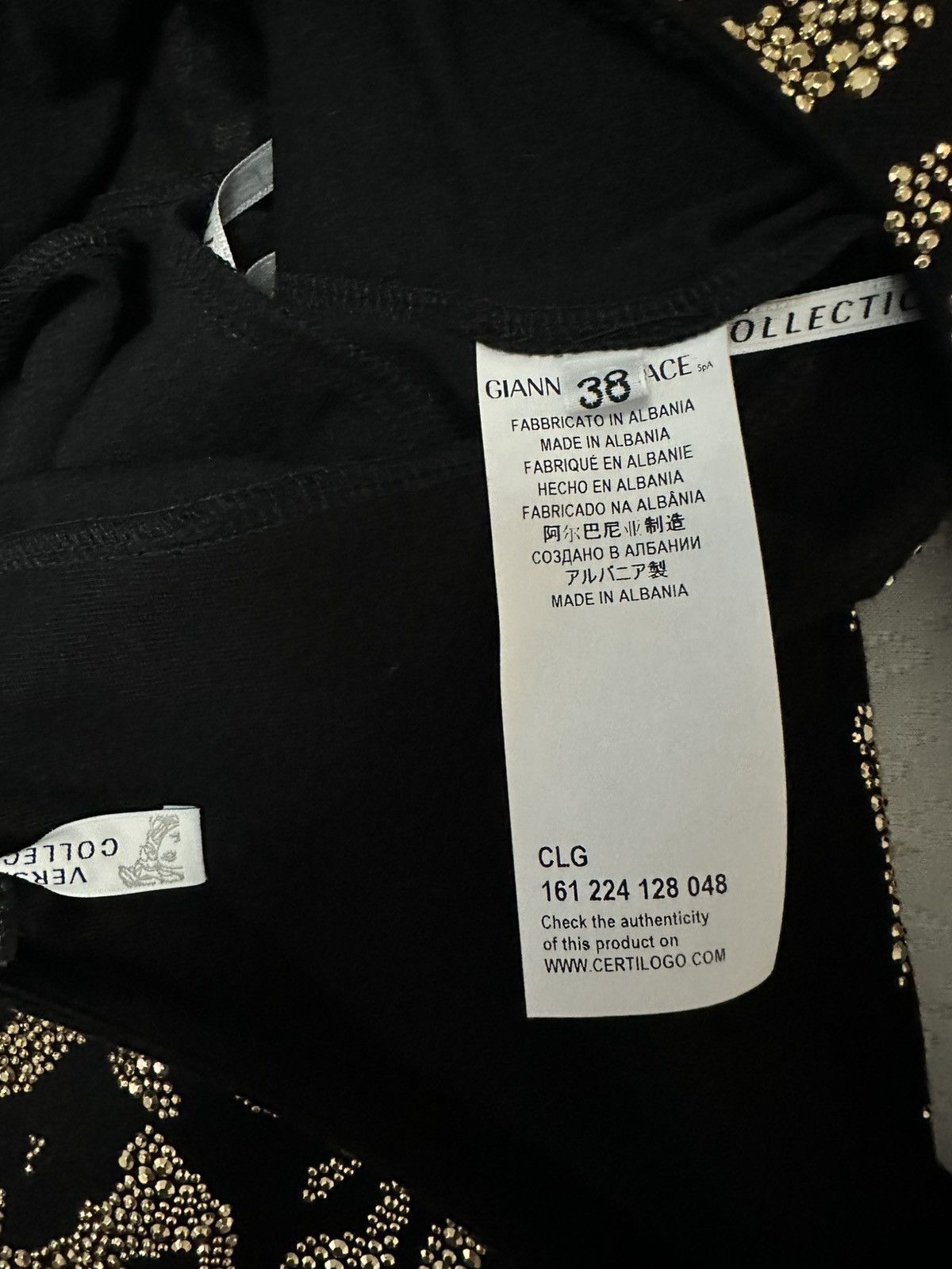 Versace Versace Donatella Era Black & Gold Crystal Mini Dress Size XS / US 0-2 / IT 36-38 - 6 Thumbnail