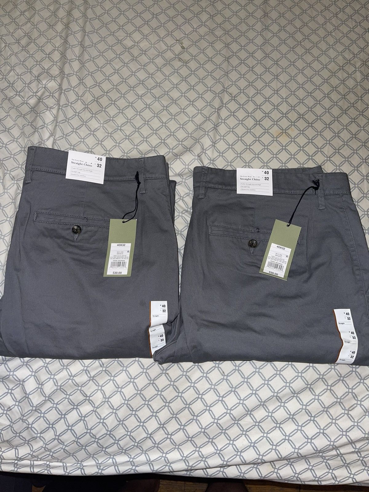 Vintage Grey Straight Chino Pants Size 40X32 👖 Size US 40 / EU 56 - 2 Thumbnail