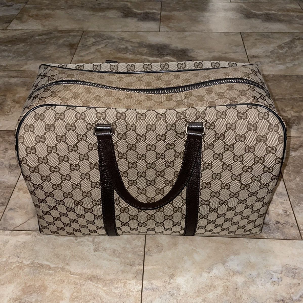 Gucci Gucci Boston GG Canvas Duffle Bag Beige/Ebony Size ONE SIZE - 2 Thumbnail