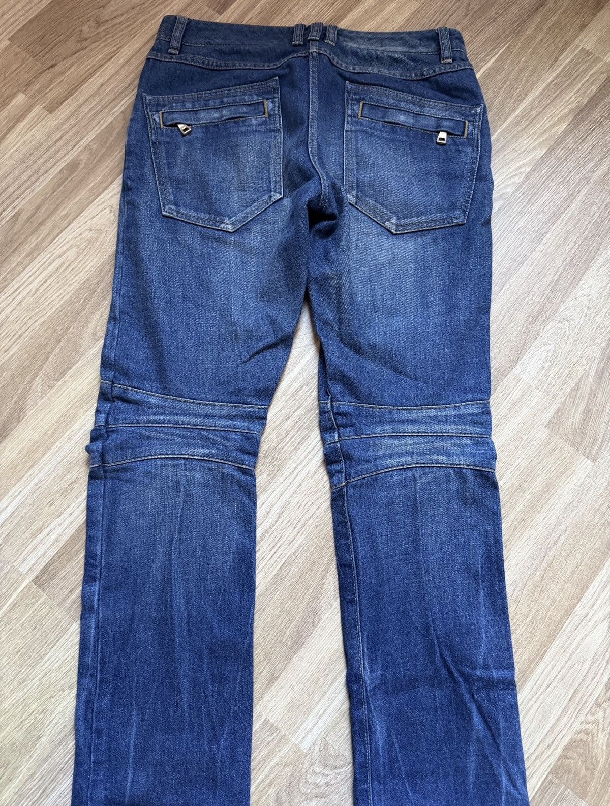 Balmain BALMAIN SS 2012 Biker Zip Jeans Denim Decarnin Blue pants Size US 28 / EU 44 - 3 Thumbnail