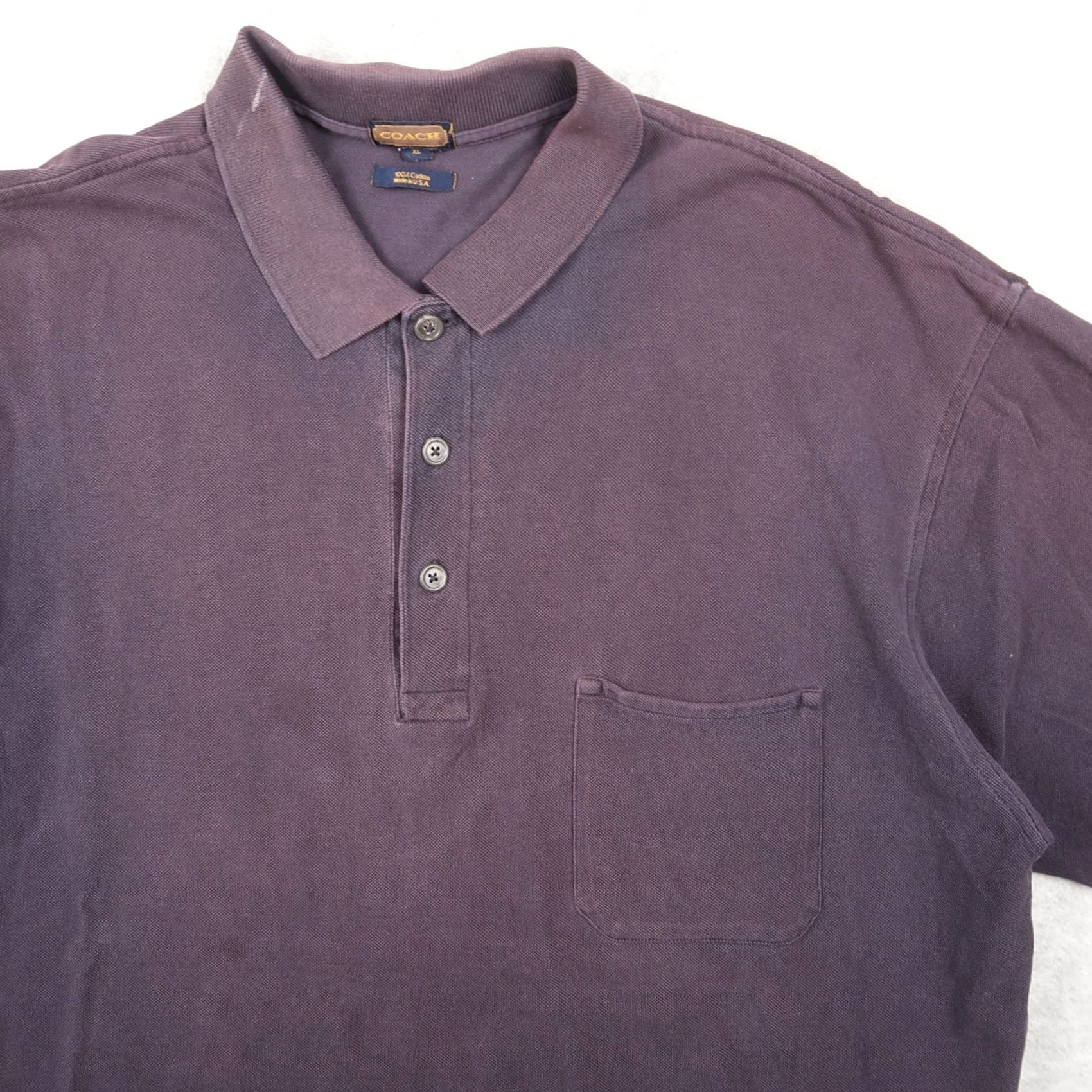Coach VINTAGE Coach Polo Shirt Mens XL Blue 90s 100% Cotton Solid Polo Shirt Regular Fit Logo Button Collar Short Sleeve USA Mens Size US XL / EU 56 / 4 - 3 Thumbnail