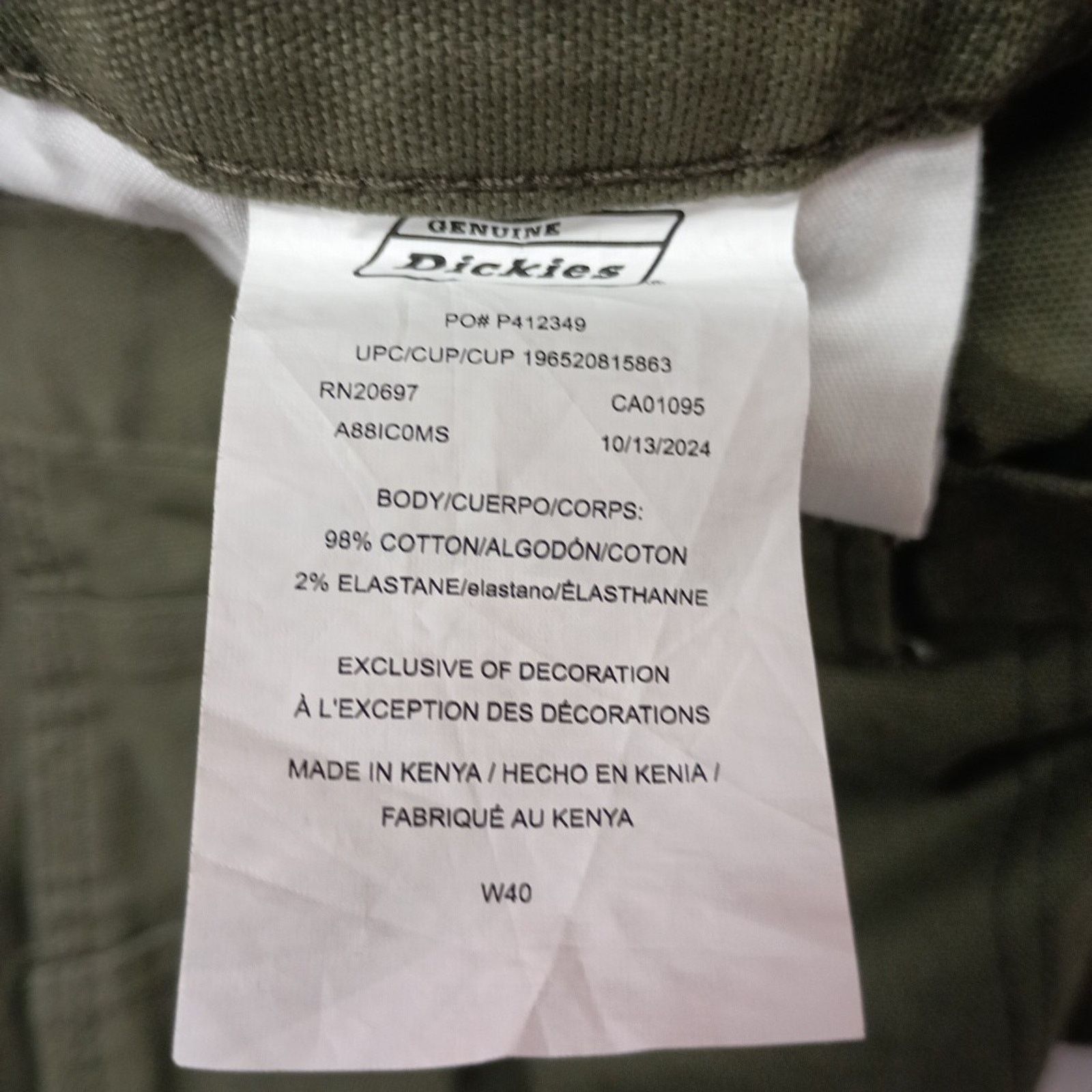 Dickies Dickies Men's Size 40 11” Ins Green Work Shorts Flex Utility Size US 40 / EU 56 - 3 Thumbnail