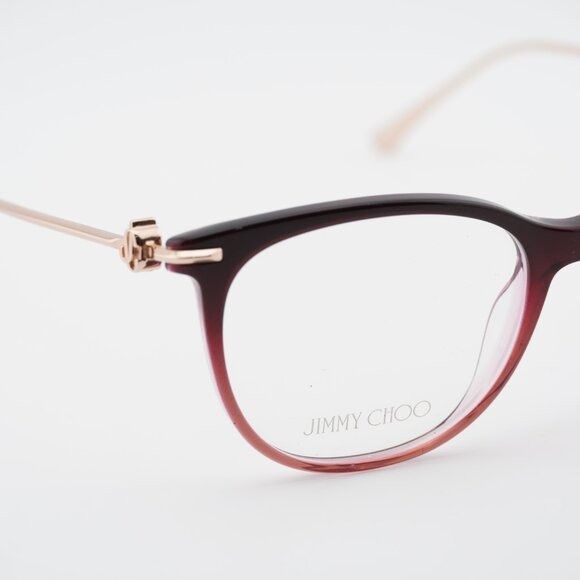 Jimmy Choo Jimmy Choo JC263 0EGL 00 Eyeglasses Burgundy/Gold 52mm Size ONE SIZE - 4 Thumbnail