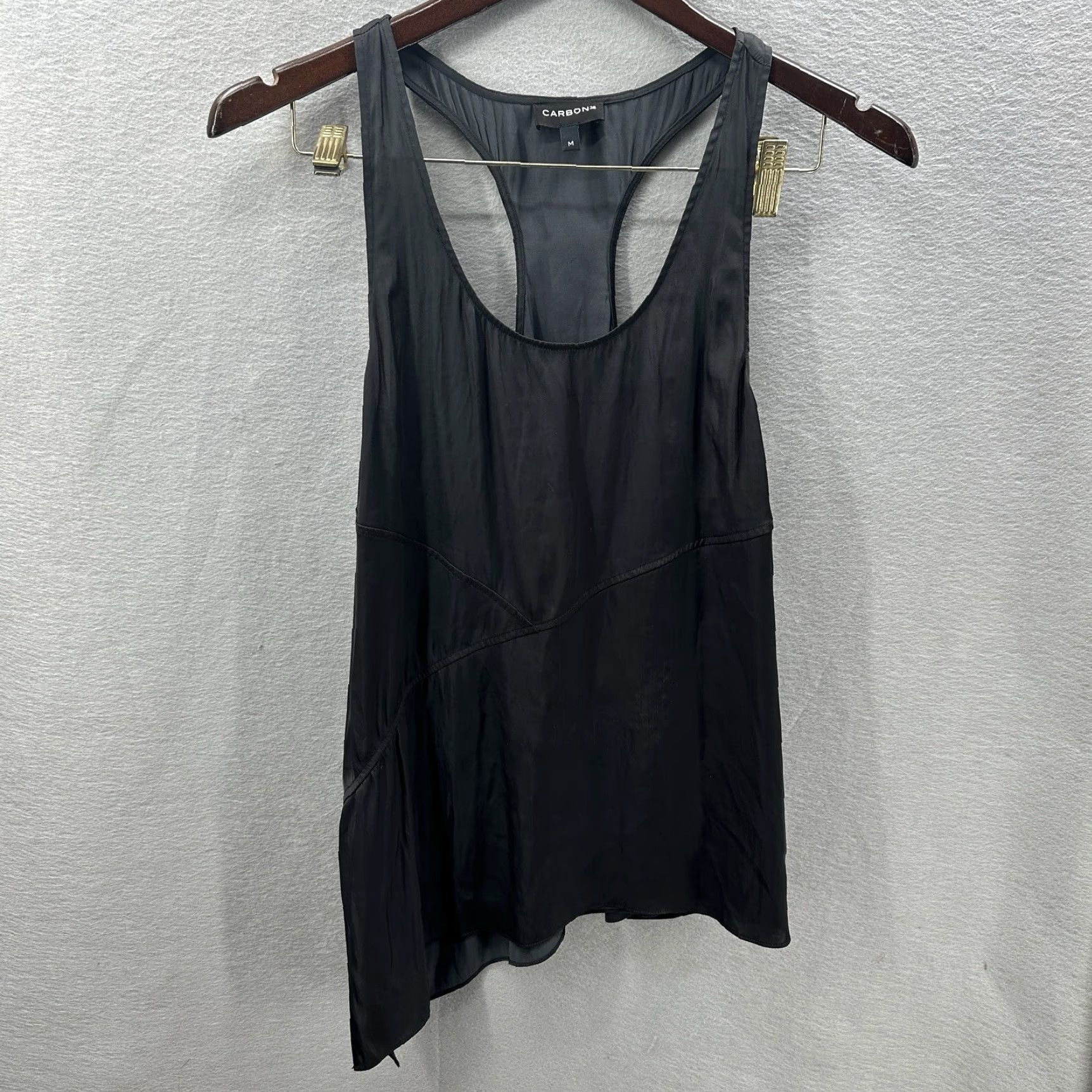 Vintage Carbon38 Tank Womens Medium Black Asymmetric Hem Split Side Womens Size M / US 6-8 / IT 42-44 - 2 Thumbnail
