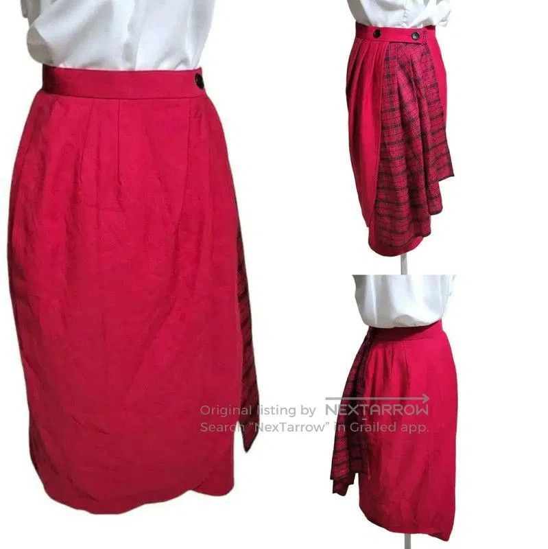 Dior Dior Irregular Red Wool Mini Skirt . Size 23" - 9 Thumbnail