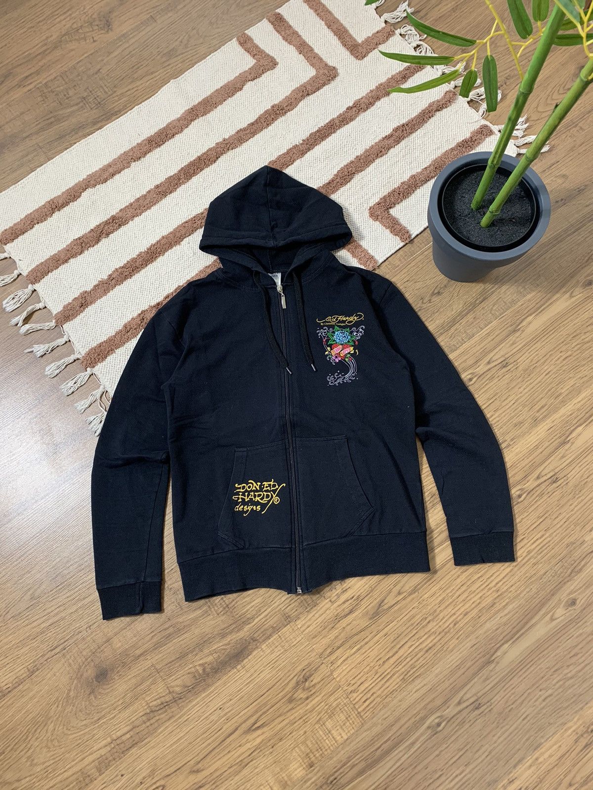 Ed Hardy VINTAGE ED HARDY BY CHRISTIAN AUDIGIER 2000s ZIP UP HOODIE Size L / US 10 / IT 46 - 5 Thumbnail