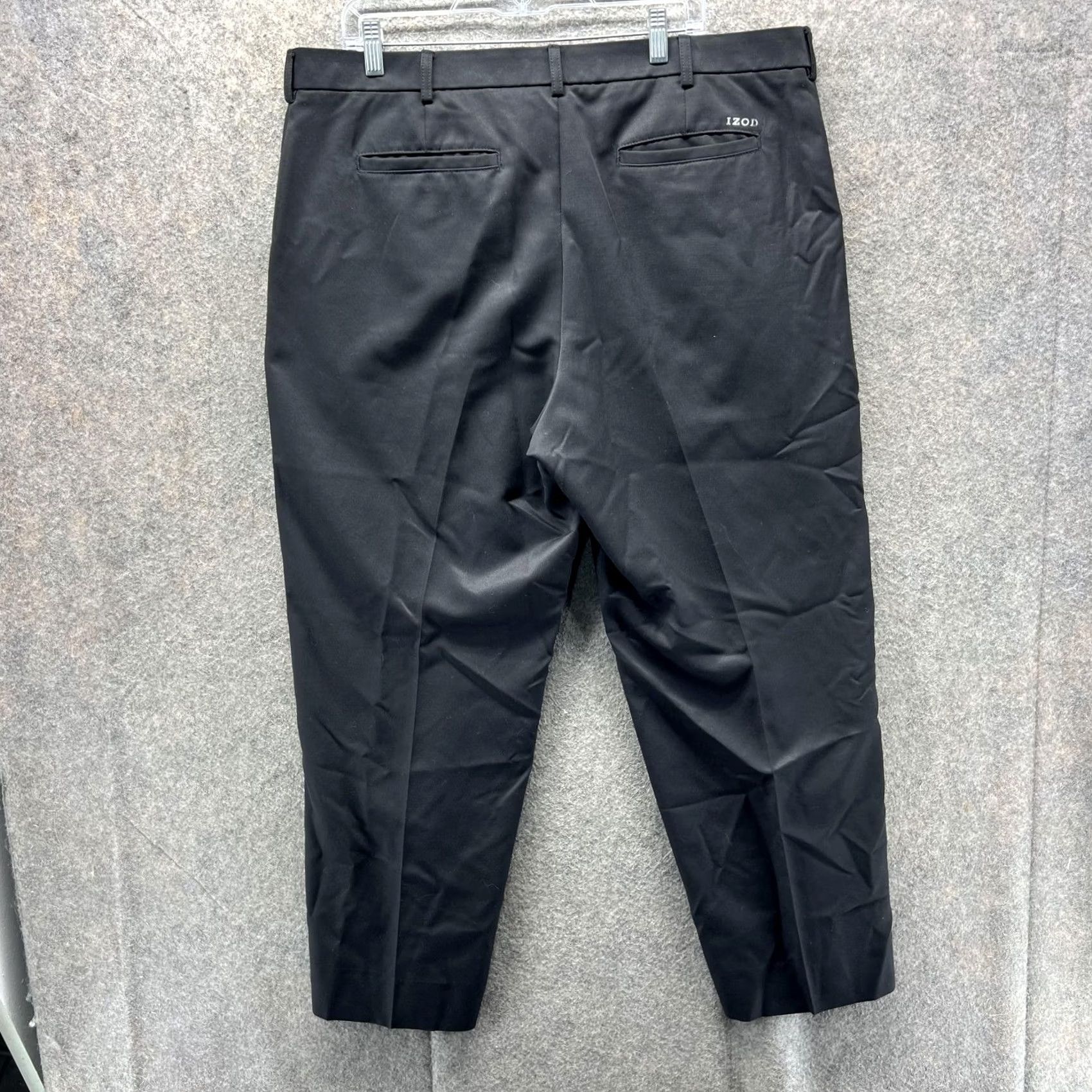 Izod IZOD Golf Pants Mens 40x30 Black Classic Stretch Flat Front Dress Casual Pants Mens Black 40x30 Casual Stretch Flat Front Izod Golf 40W 30L Mens Pants Size US 40 / EU 56 - 2 Thumbnail