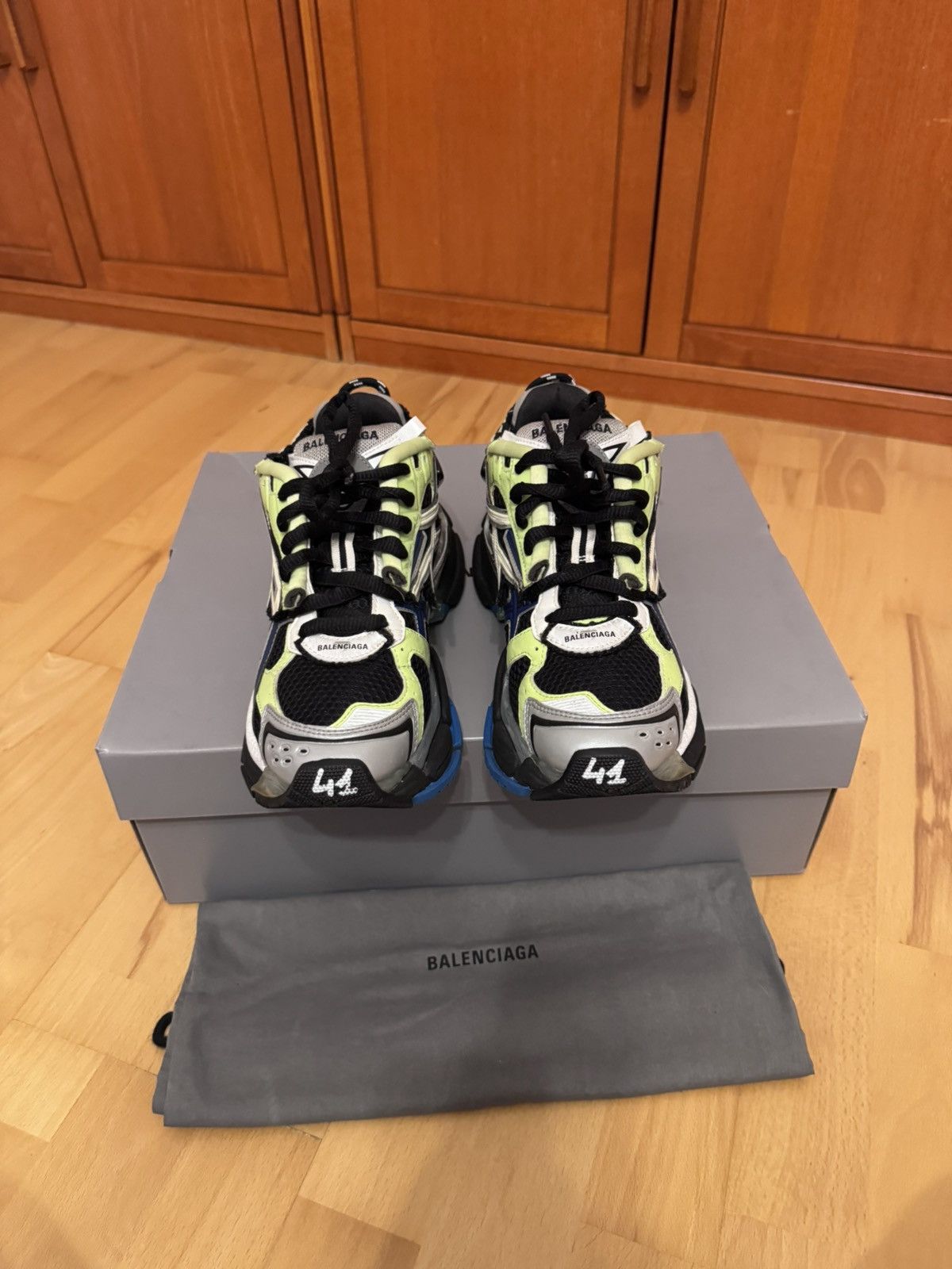 Balenciaga Balenciaga Runner Green Blue Black Size US 8 / EU 41 - 7 Thumbnail