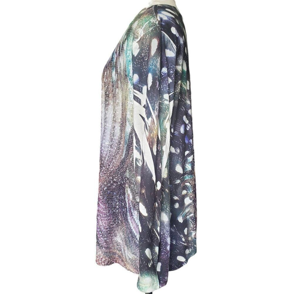 Chicos CT728 Chico's Long Sleeve Sequined Scoop Neck Top XL Size XL / US 12-14 / IT 48-50 - 4 Thumbnail