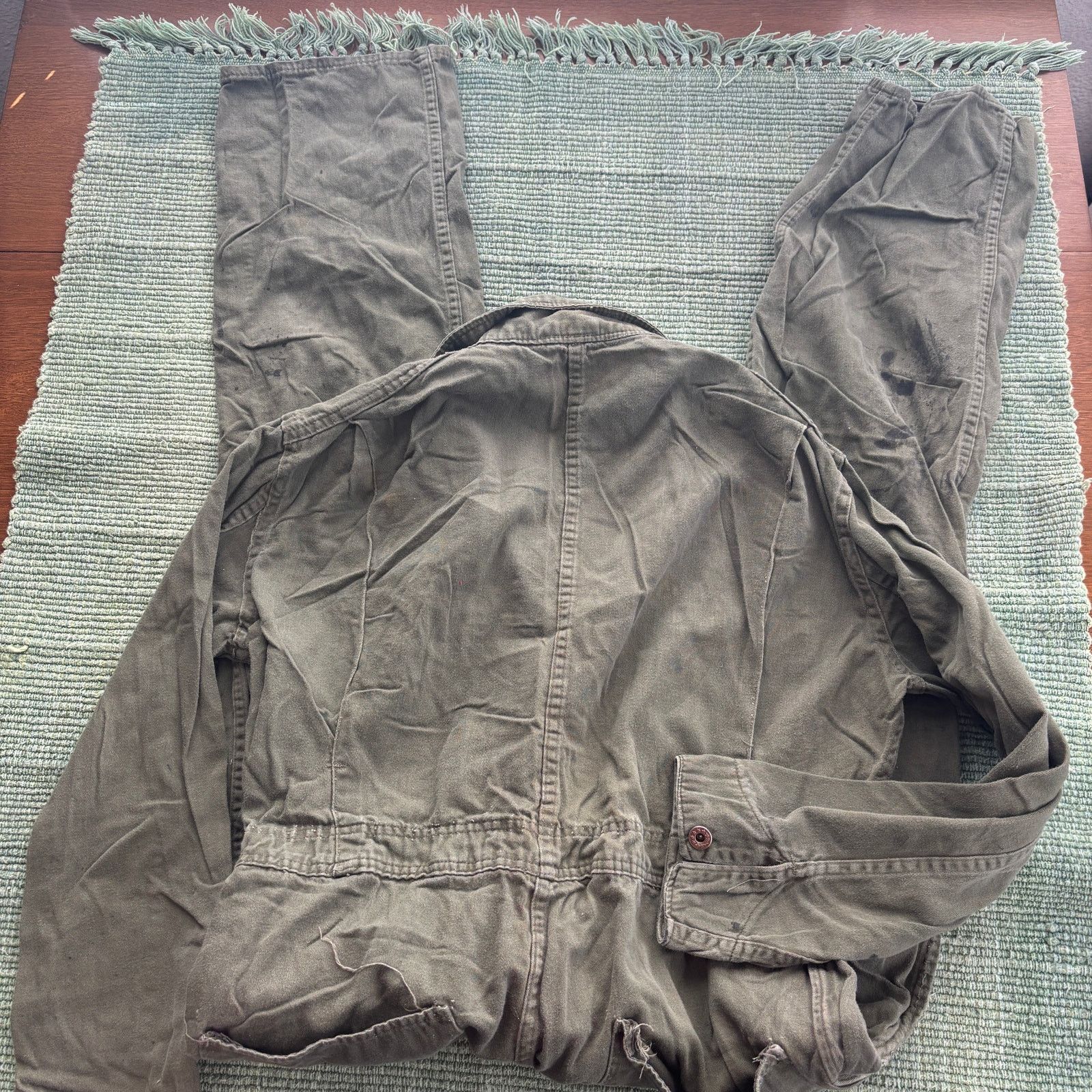 Vintage True vintage 1950s US Army green cotton coveralls Size US 42 / EU 58 - 5 Thumbnail
