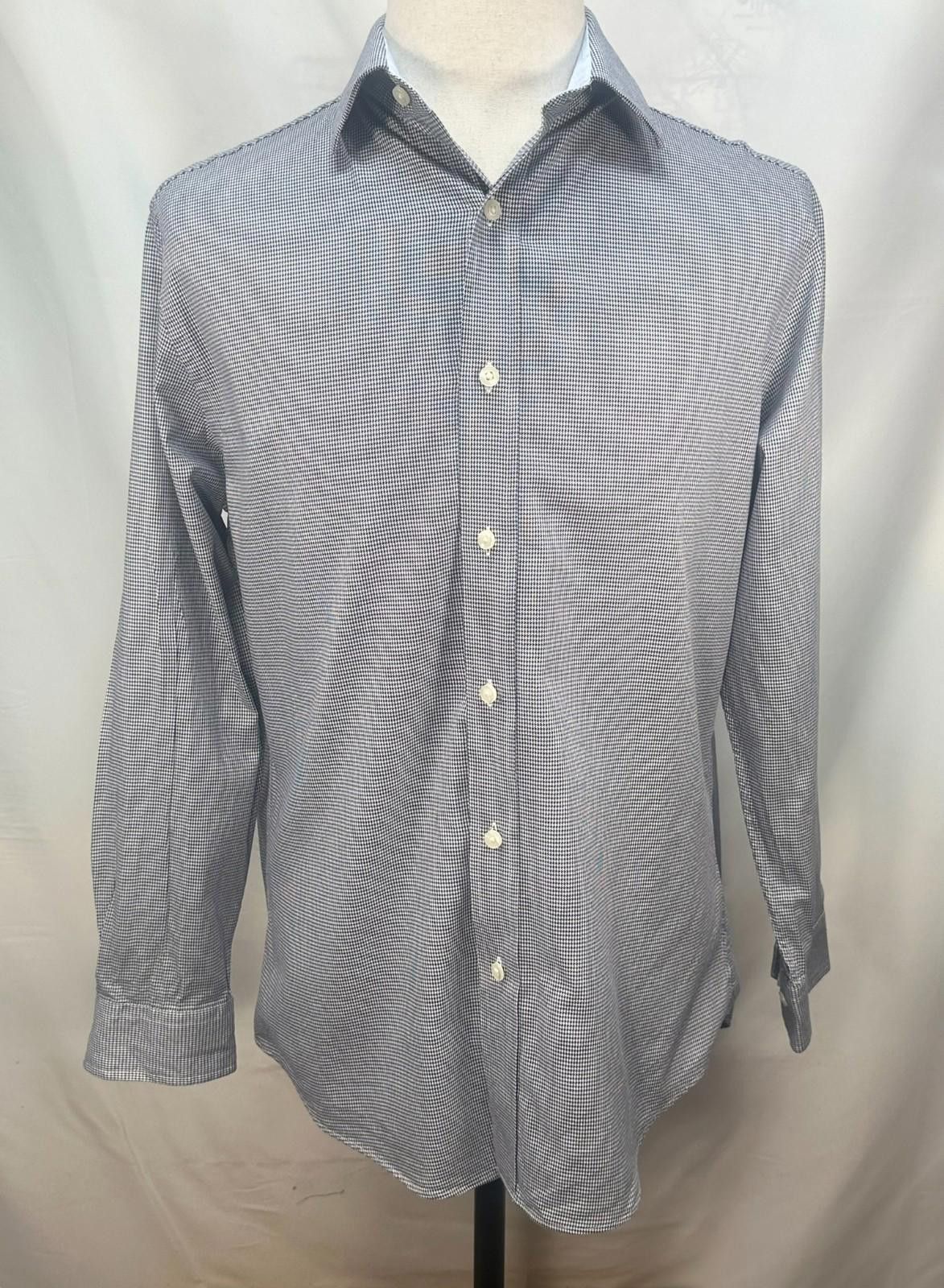 Nautica Nautica Houndstooth Embroidered Logo Button Down Blue Mens L Size US L / EU 52-54 / 3 - 1 Thumbnail