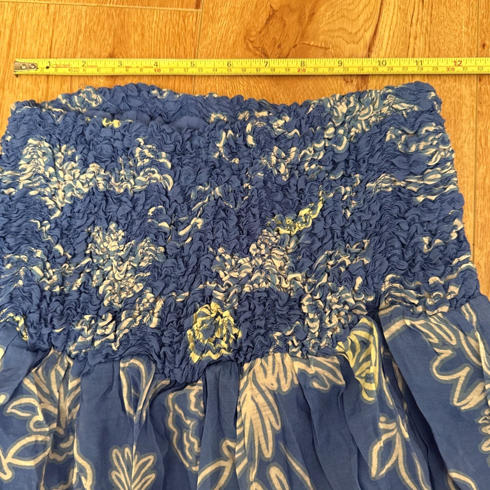 ASTR The Label ASTR the Label Tropical Print A-Line Skirt XS Blue Lemon Print Smocked Lined Women Size 26" / US 2 / IT 38 - 5 Thumbnail