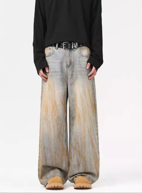 Japanese Brand Manami x Yuka Distressed dirtyfit men's loose vintage jeans Size US 32 / EU 48 - 7 Thumbnail