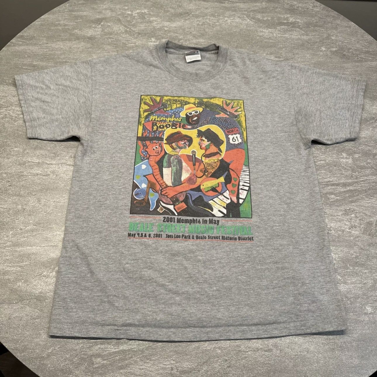 Band Tees × Hanes × Vintage Vintage Y2K Beale Street Music Festival Blues Shirt Memphis Size US L / EU 52-54 / 3 - 1 Thumbnail