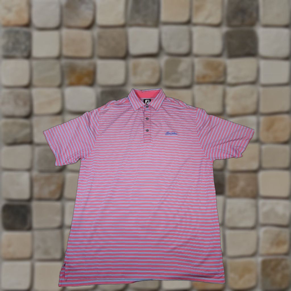 Footjoy FootJoy Polo Shirt Mens Large Pink White Blue Golf Logo Size US L / EU 52-54 / 3 - 1 Thumbnail