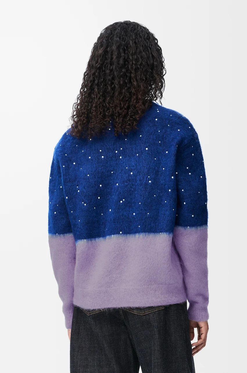 Loewe o1loc1c0525 Sweater In Mohair Blend in Navy Blue/Lilac Size XS / US 0-2 / IT 36-38 - 4 Thumbnail