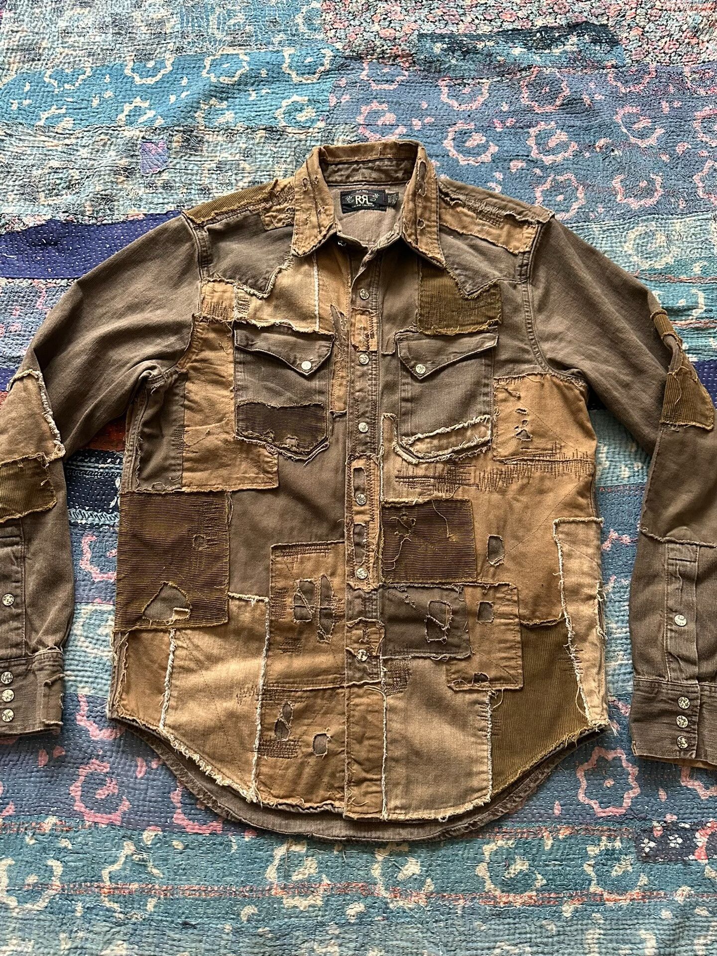 RRL Ralph Lauren rrl patchwork vintage limited edition shirt Size US S / EU 44-46 / 1 - 1 Thumbnail
