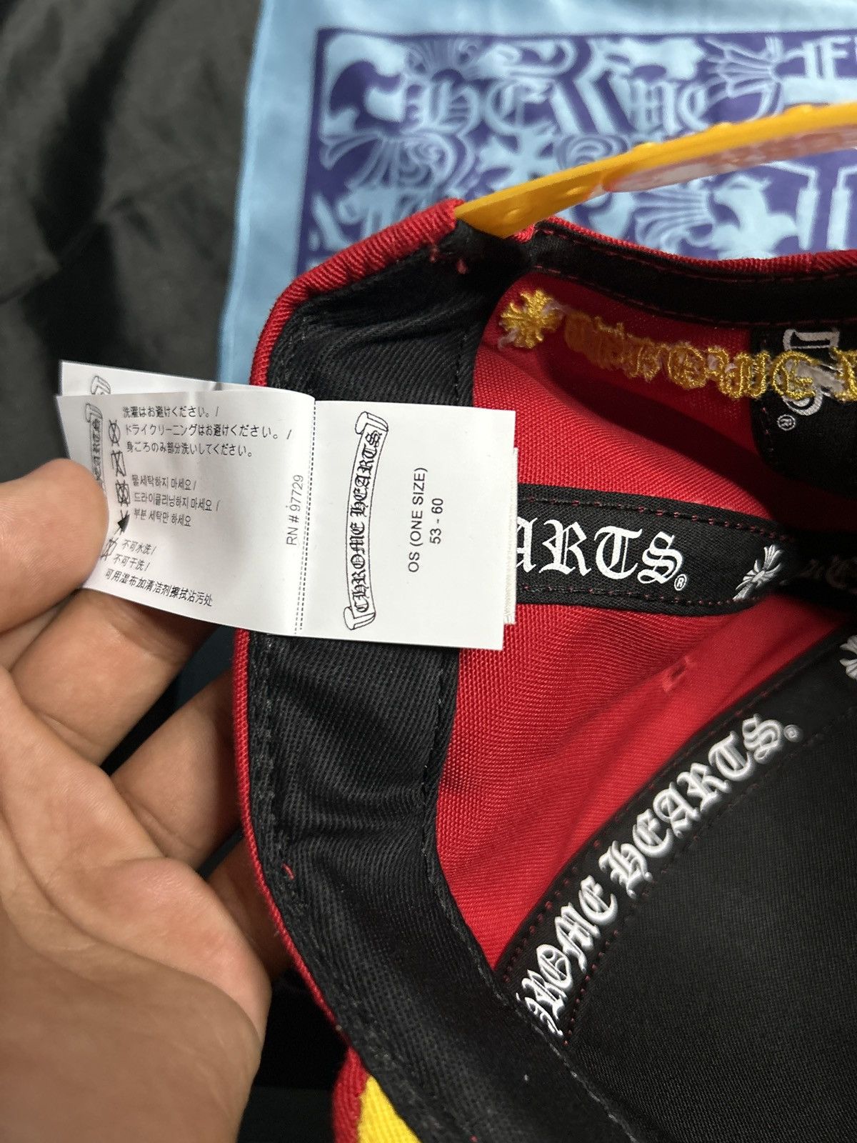 Chrome Hearts Chrome Hearts Red/Yellow CH BaseBall Hat Size ONE SIZE - 6 Thumbnail