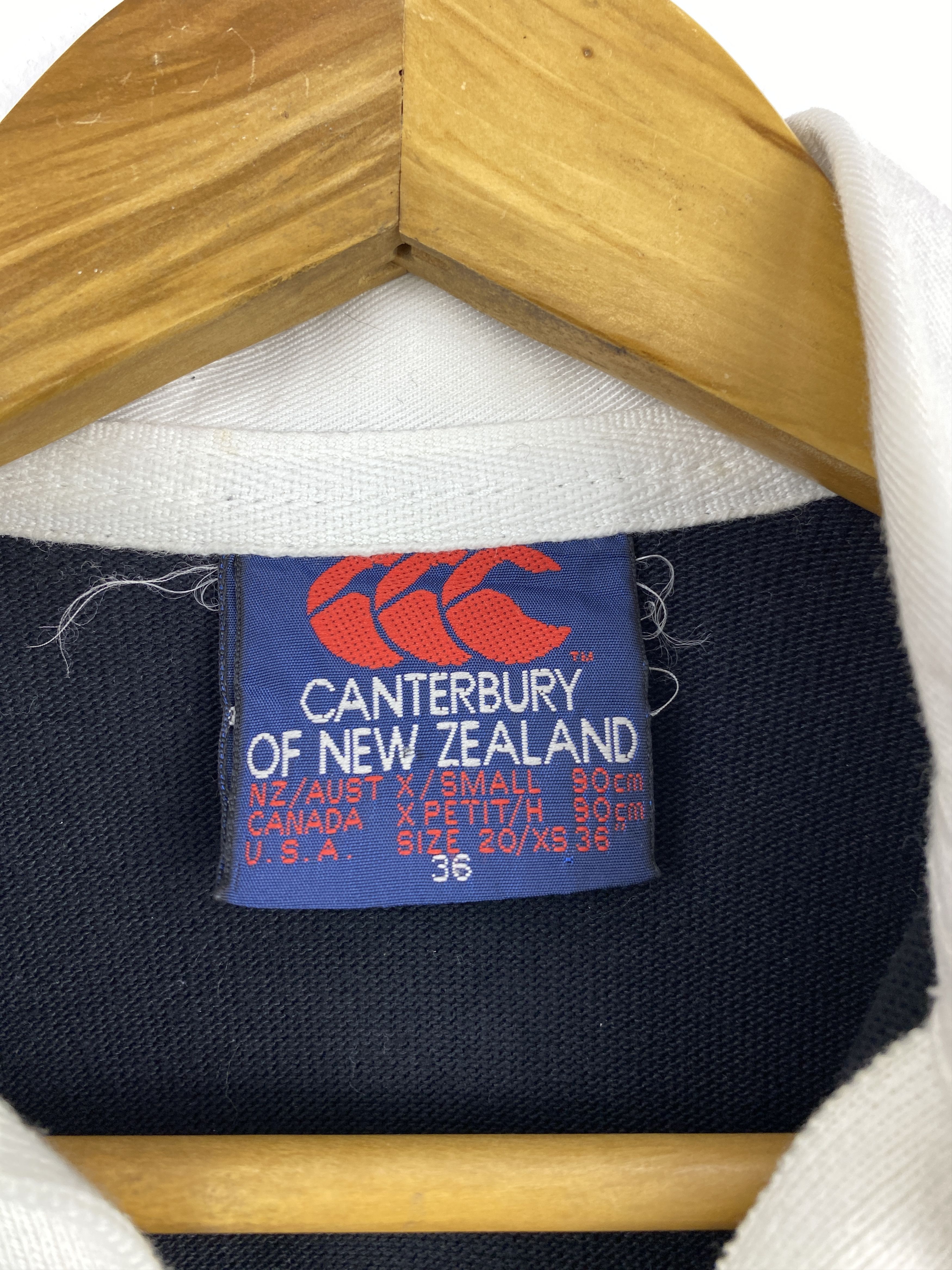 Canterbury of New Zealand Vintage 90s Canterbury All Blacks Rugby Shirt SH0455 Size US XXS / EU 40 - 5 Thumbnail