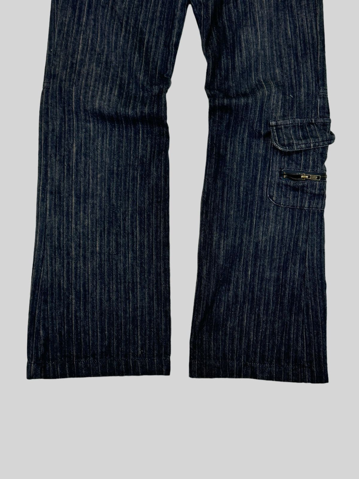 If Six Was Nine × Japanese Brand × Le Grande Bleu (L.G.B.) FLARE RU JEANS COLOR STRIPED MULTIPLE POCKET CARGO Size US 27 - 6 Thumbnail